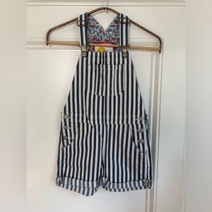 Mini Boden Blue and White Jean Short overalls 7/8